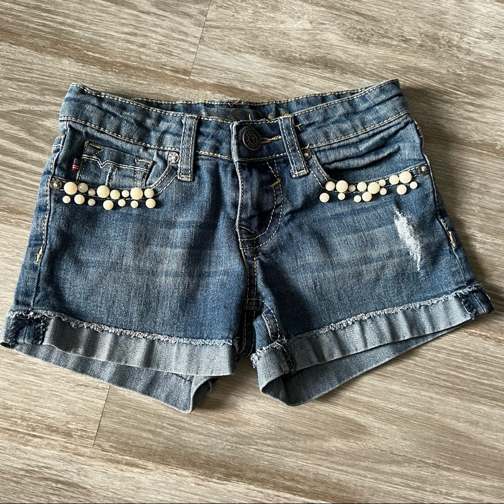 Kids Vigoss Distressed Denim Shorts Size 7